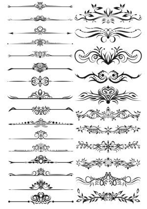 Ornamental Floral and Scroll Vector Dividers Free Vector