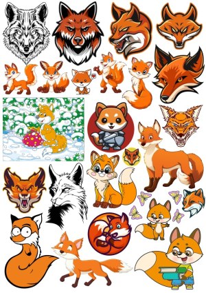 Collection of Fox Illustrations and Cartoon Characters Free Vector