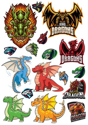 Dragon and Dragon Logo Collection Free Vector