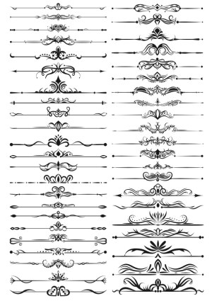 Ornamental Decorative Border and Divider Vector Set Free Vector