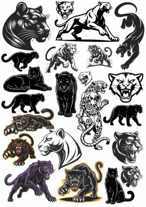 Collection of Panther and Black Panther Vector Designs Free Vector