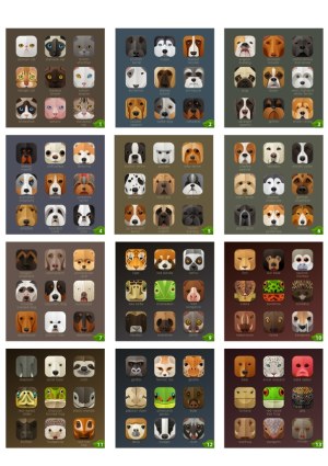 Stylized Animal and Dog Breed Icon Set Free Vector