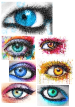 Abstract Polygonal Mosaic Eyes Collection Free Vector
