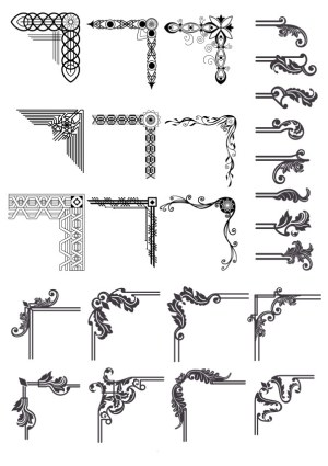Decorative Ornate Corner Vector Elements Collection Free Vector