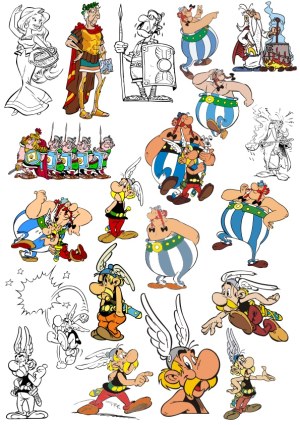 Asterix and Obelix Comic Characters Vector Collection Free Vector