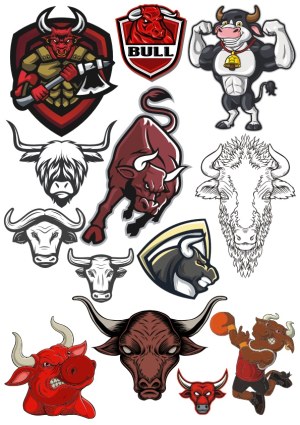 Bull and Ox Mascot and Icon Collection Free Vector
