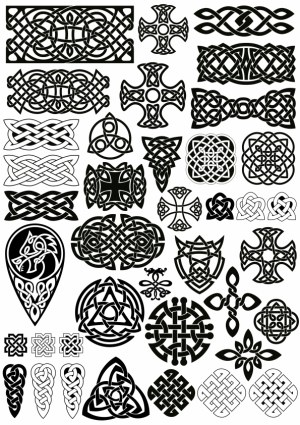 Collection of Celtic Knot and Tribal Cross Vector Designs Free Vector