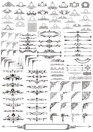 Vintage Ornamental Frames Borders and Corner Flourishes Vector Pack Free Vector