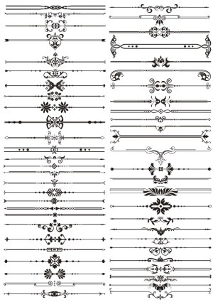 Ornate Vintage Decorative Borders and Flourishes Free Vector