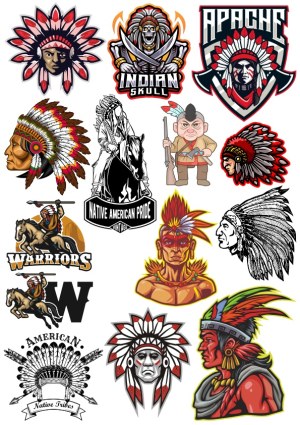 Native American and Indian Warrior Vector Icons and Logos Collection Free Vector