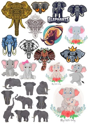 Elephant Vector Collection: Cartoon, Realistic, Tribal, Sports, and Baby Designs Free Vector