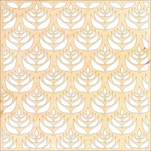Wooden Floral Pattern Laser Cut Panel Free Vector