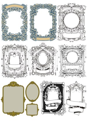 Decorative Vintage Ornate Frames and Borders Collection Free Vector