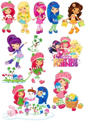 Colorful Strawberry Shortcake Characters Vector Collection Free Vector
