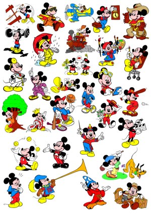 Mickey Mouse Character Collection in Various Costumes and Activities Free Vector