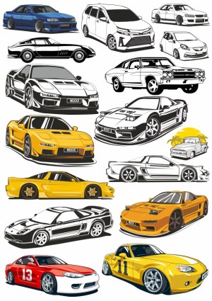 Collection of Sporty and Classic Car Vectors Free Vector