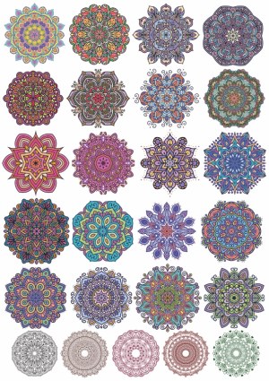 Collection of Colorful Mandala Vector Designs Free Vector