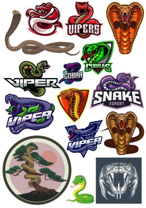 Collection of Viper, Cobra, and Snake Vector Logos and Illustrations Free Vector