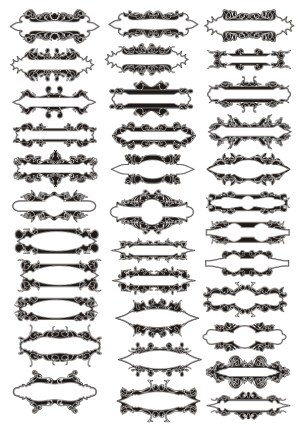 Set of Ornate Vintage Decorative Labels and Frames Free Vector