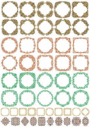 Decorative Vintage Floral Frames and Ornaments Set Free Vector