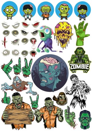 Zombie and Horror Vector Illustrations Collection Free Vector
