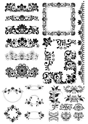 Decorative Floral and Ornamental Vector Borders and Corners Free Vector
