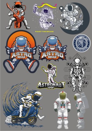 Collection of Cartoon and Realistic Astronaut Vector Illustrations Free Vector