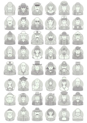Set of Diverse Historical and Professional Avatars Vector Free Vector