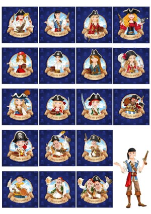 Collection of Pirate Party Cartoon Characters Free Vector