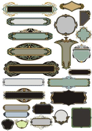 Collection of Vintage Ornate Decorative Vector Frames and Labels Free Vector