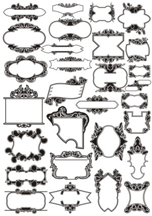 Collection of Ornate Vintage Decorative Frames and Borders Free Vector