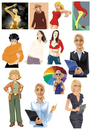 Diverse Female Characters Vector Collection Free Vector