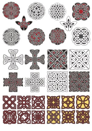 Collection of Intricate Celtic Knot Vector Designs Free Vector