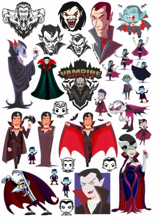 Vampire Cartoon and Comic Character Collection Free Vector