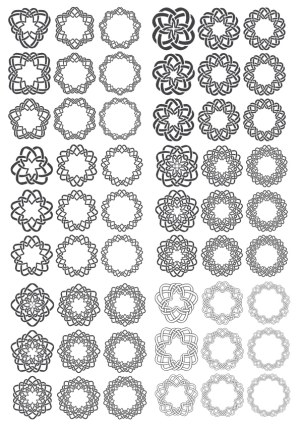 Set of 48 Intricate Celtic Knot Circular Frame Vectors Free Vector