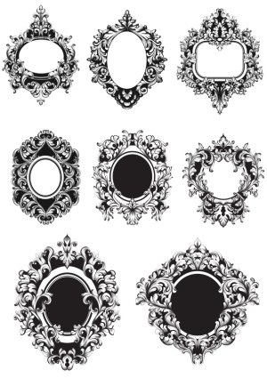 Vintage Baroque Ornate Frames Vector Set Free Vector