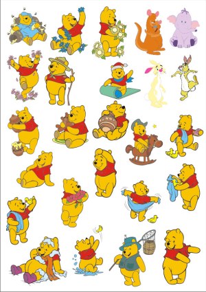 Collection of Cartoon Bear and Animal Characters in Various Poses Free Vector