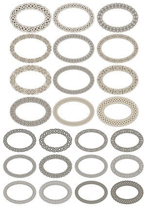 Collection of Celtic Knot Oval Frames and Borders Free Vector