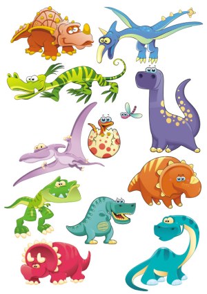 Cute Cartoon Dinosaur Characters Collection Free Vector