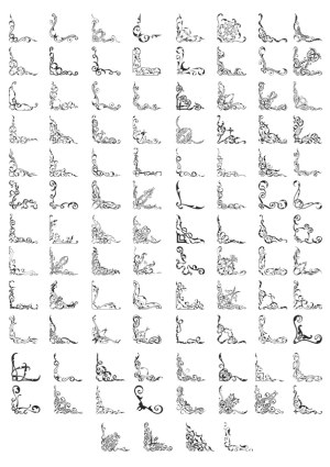 Decorative Floral Corner Ornaments Collection Free Vector