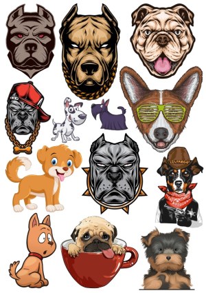 Collection of Dog Vector Illustrations in Various Styles Free Vector