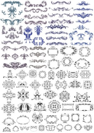 Set of Decorative Vintage Flourishes and Ornaments Free Vector