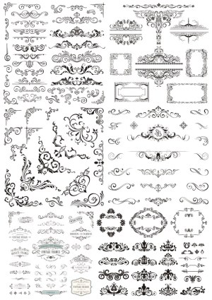 Ornate Vintage Floral Vector Design Elements Free Vector