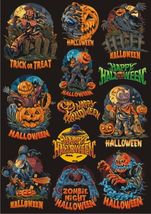 Halloween Themed Spooky Character Vector Collection Free Vector