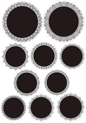 Set of Ten Intricate Floral Mandala Circular Frames Free Vector