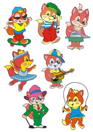 Cartoon Fox Characters in Various Costumes and Activities Vector Set Free Vector