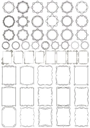 Elegant Decorative Vintage Ornament Frames and Borders Collection Free Vector