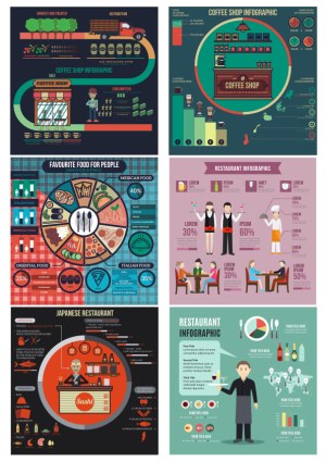 Food and Beverage Infographics Collection Free Vector