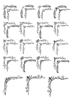 Decorative Ornate Corner Vector Elements Free Vector