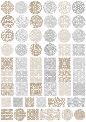 Collection of Decorative Celtic Knot and Interlace Vector Patterns Free Vector